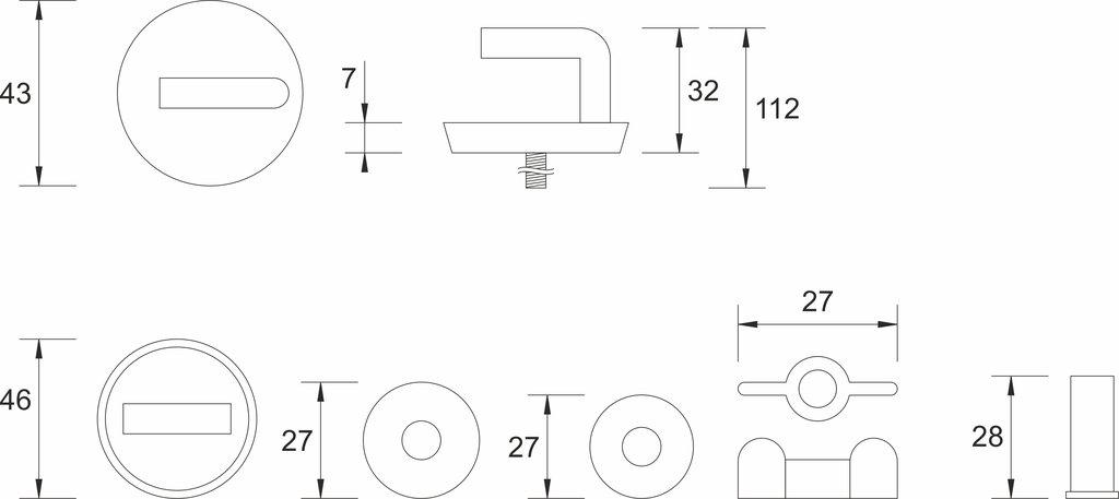 Šarke za WC dasku VISAM -metalne
