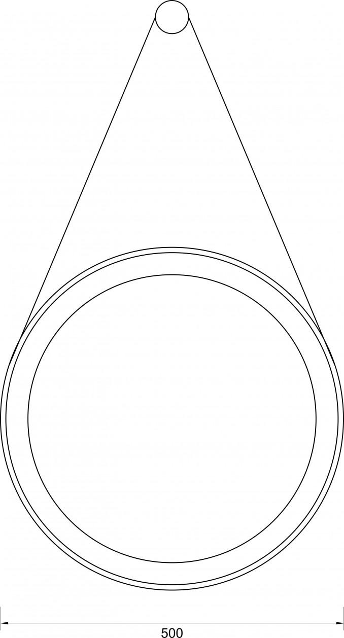 Ogledalo MINOTTI fi 50 sa LED osvetljenjem i kožnim kaišem