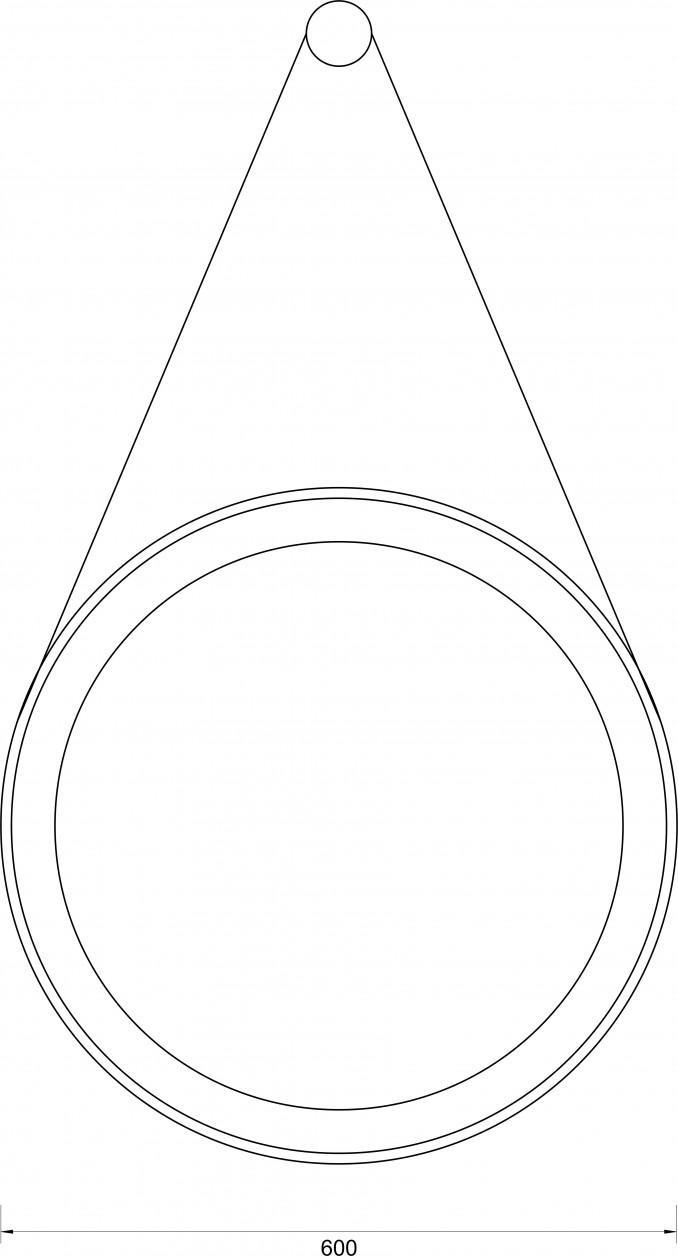 Ogledalo MINOTTI fi 60 sa LED osvetljenjem i kožnim kaišem