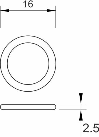 O-ring gumica MINOTTI Quadra 16x2